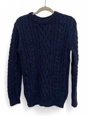 Woolovers Classic Cable Knit Crewneck Fisherman Sweater